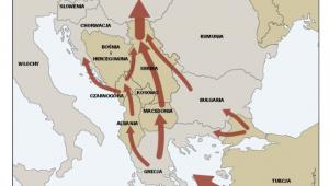 Główne szlaki nielegalnej migracji w Europie południowo-wschodniej. Źrodło: OSW