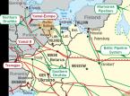 Rurociągi Europy Wschodniej. W lewym dolnym narożniku rurociąg Odessa-Brody, źródło:  United States Department of Energy, domen publiczna