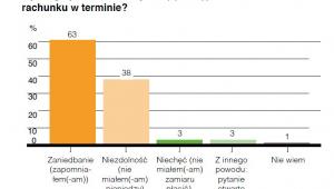 Dlaczego nie płacimy rachunków. Źródło: Europejski Raport Płatności Konsumenckich 2016