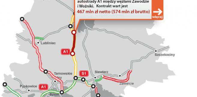 autostrada a1 mapa śląsk Autostrada A1 na Śląsku odblokowana. Jest umowa na ostatni odcinek 