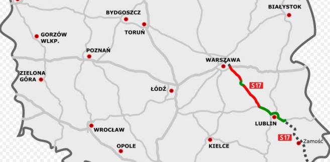 trasa lublin warszawa mapa Wiadomo, kiedy mogą ruszyć prace przy budowie trasy S17 Lublin 