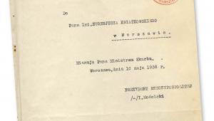 Akt mianowania Eugeniusza Kwiatkowskiego na ministra skarbu, maj 1936 r. fot. AAN